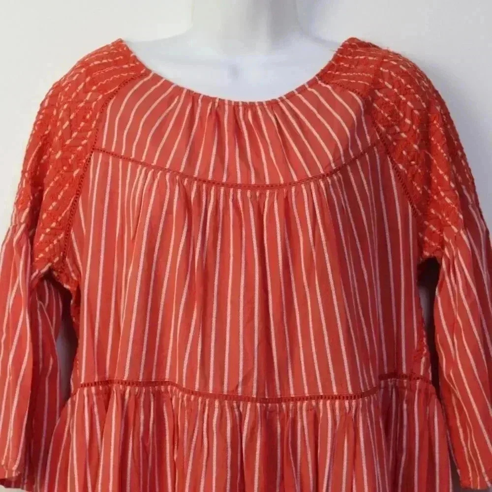 free people boho orange prairie dress scoop back - Picture 5 of 11